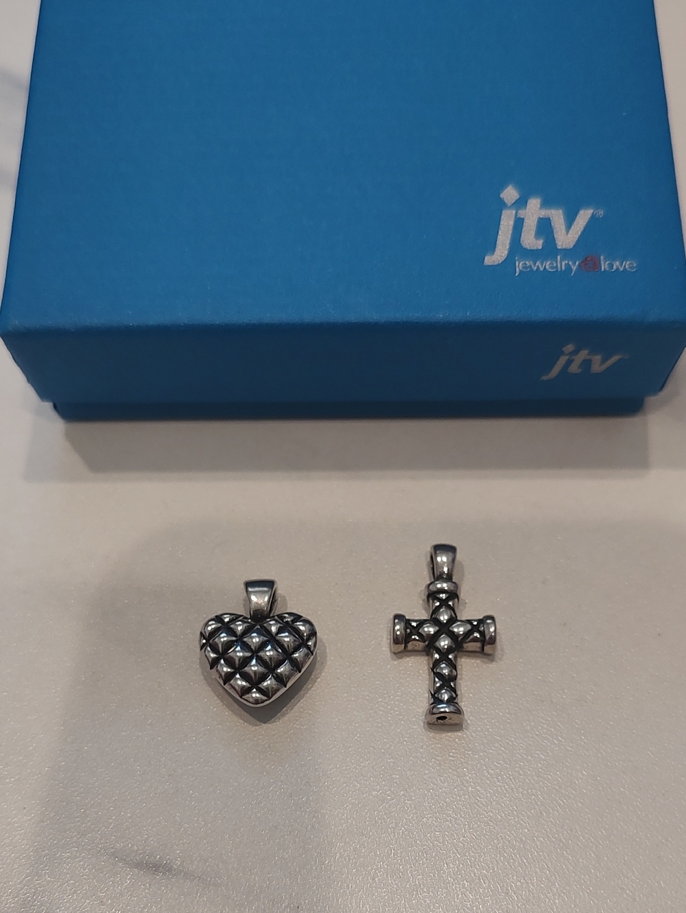 JTV Sterling 925 Cross And Heart Pendants